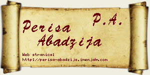 Periša Abadžija vizit kartica
